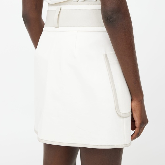 DEREK LAM Wrap Buckle Calf Leather Mini Skirt Size 6 - Picture 11 of 14